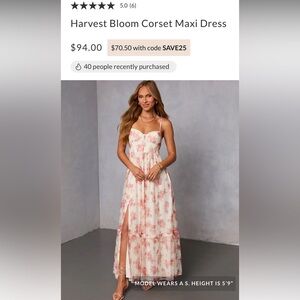 Vici Harvest Bloom Corset Maxi Dress Medium